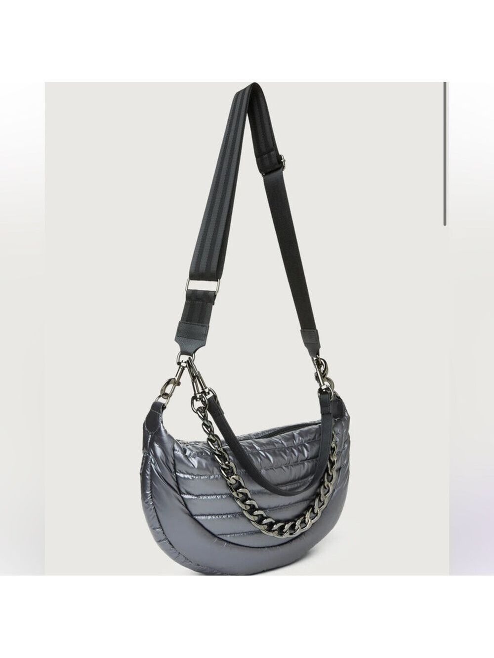 THINK ROYLN Pearl Gray Elton Hobo Crossbody Bag